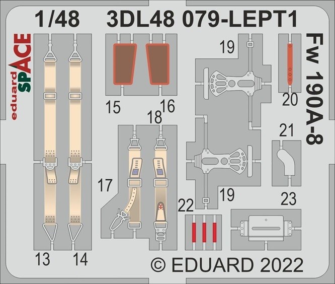 Eduard Accessories 3DL48079 - 1:48 Fw 190A-8 Space - New