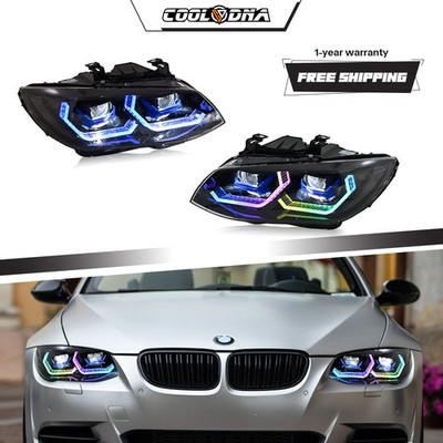 RGB LED Headlights For BMW 3 Series E92 E93 Sequential Front Headlamp 2011-2013