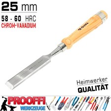 Profi Stechbeitel Schnitzmesser Stech Stemm Eisen Holz Beitel 25 mm CR-V Klinge