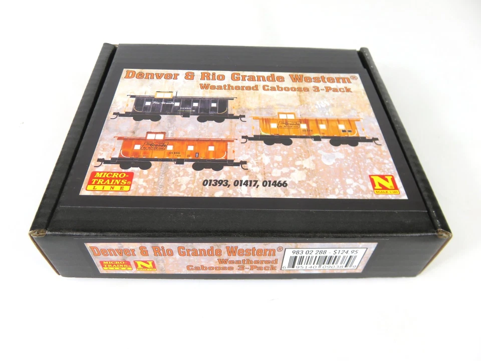 Micro Trains 98802288 N Scale D&RGW Rio Grande 36' Weathered Caboose 3-Pack - Image 3 of 4