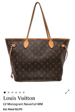 Louis Vuitton Neverfull Tote MM Brown Canvas ...
