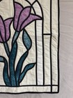 Vintage Handmade Stain Glass Tulips Quilt  Signed Dated 16x20 #290 — photo 6