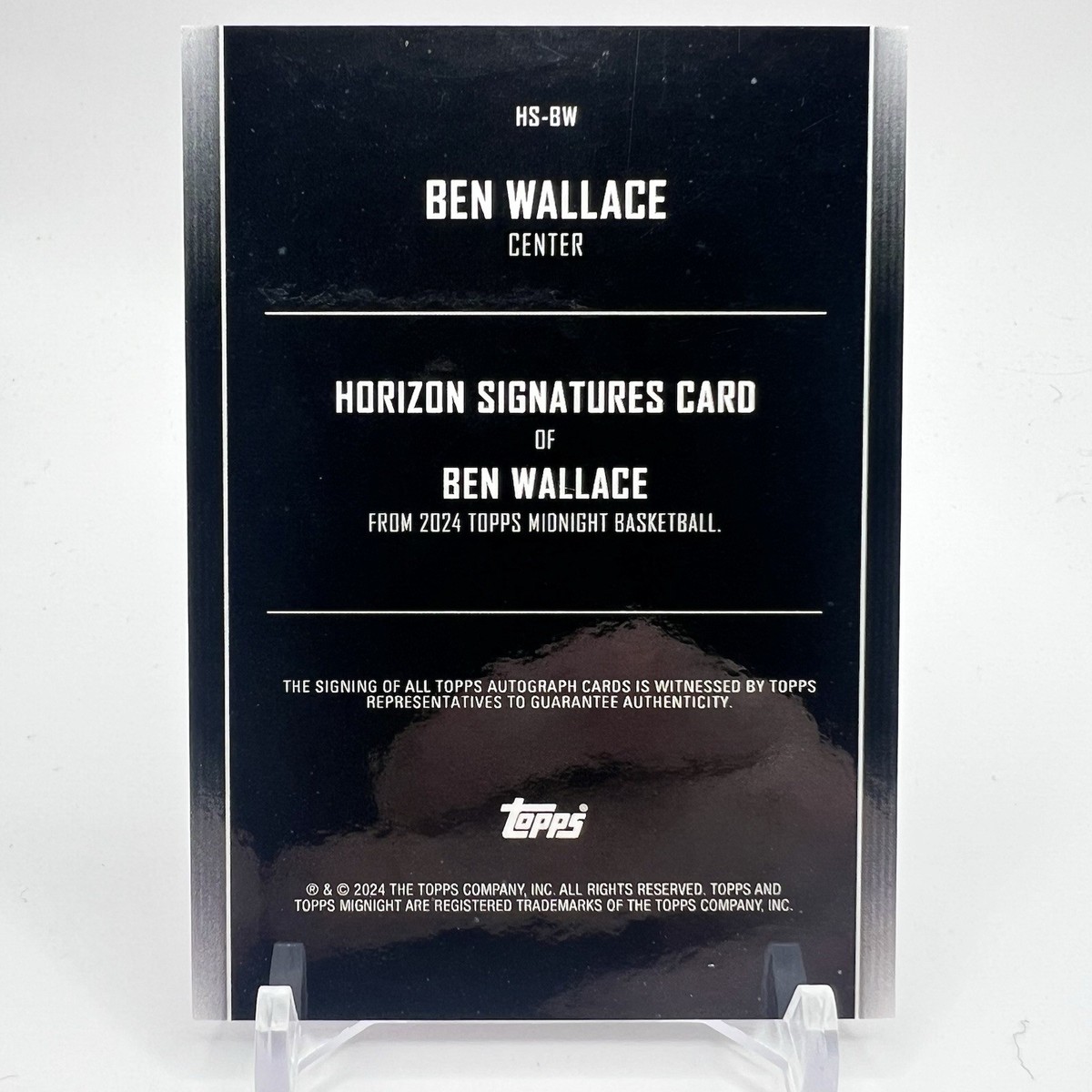 Ben Wallace 2024 Topps Midnight Horizon Auto #HS-BW | eBay