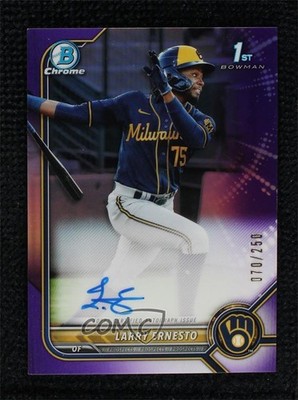 2022 Bowman Chrome Prospect Purple Refractor 70/250 Larry Ernesto Auto 0h1v