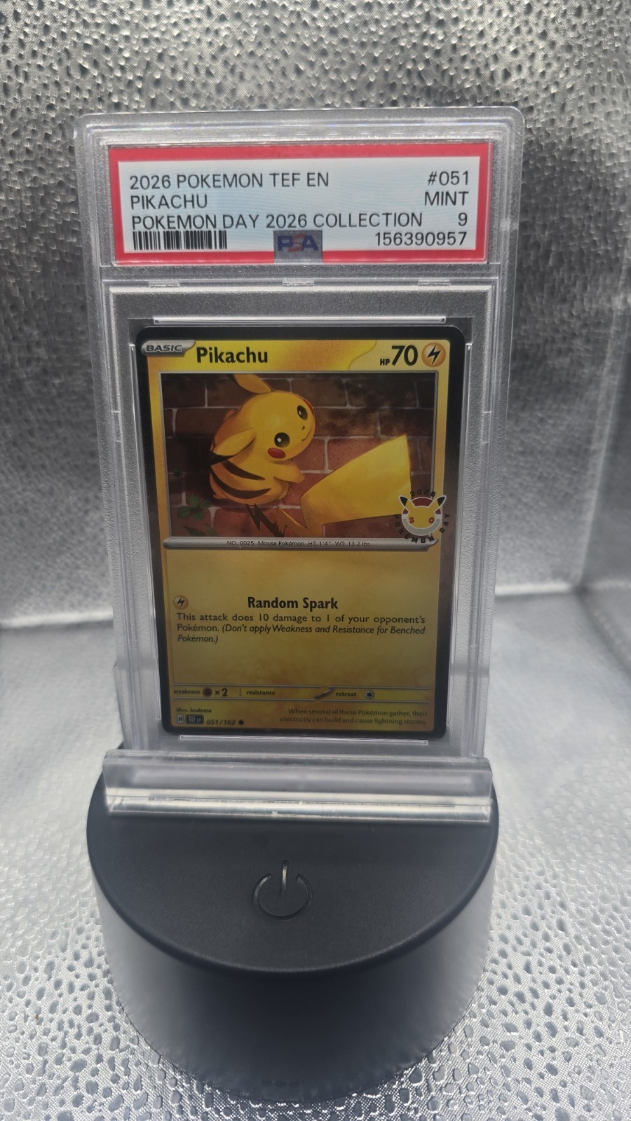Pokemon Pikachu PSA 9 2026 EN Pokemon Day Promo Holo #051/162 view 3