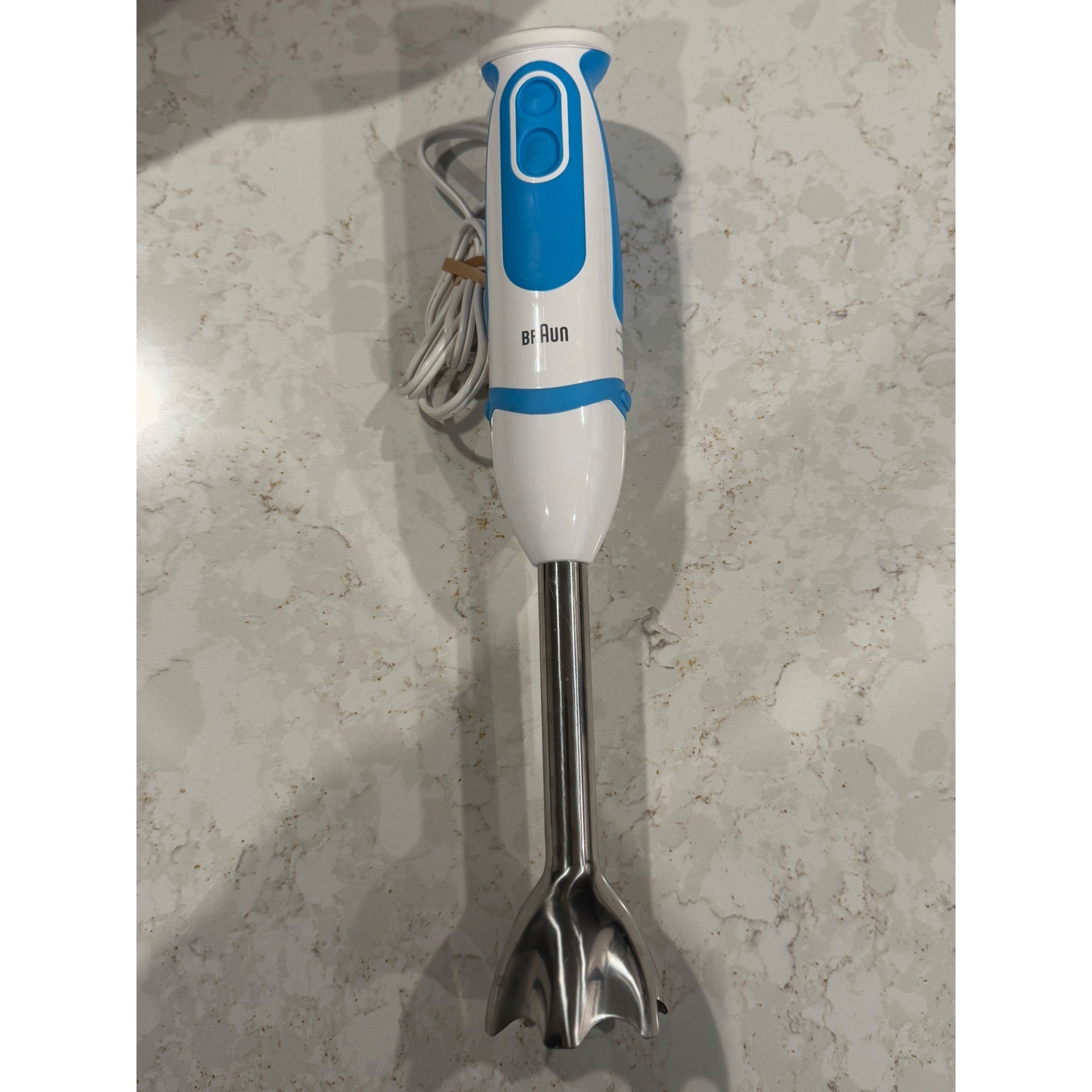 Braun Multiquick Immersion Blender White Blue Variable Speed