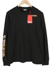Diesel T-Just-LS-E7 T-Shirt 2XL Noir Col Rond Manches Longues Tricot
