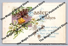 Antique Embossed Easter Postcard North Sudbury Connecticut to Sandy Hook 1915