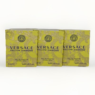 3 Versace Yellow Diamond 0.03 oz 1 ml EDT Spray Mini Travel Sample Vial
