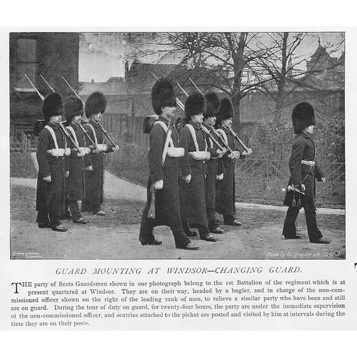 WINDSOR Guard Mounting - Changing of the Guard - Antique Print 1896