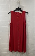 MICHAEL Michael Kors Women's Red Sleeveless Dress Gold Button Front L
