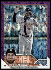 2023 Topps - Purple Foilboard #591 Eric Haase SN #/799 Detroit Tigers