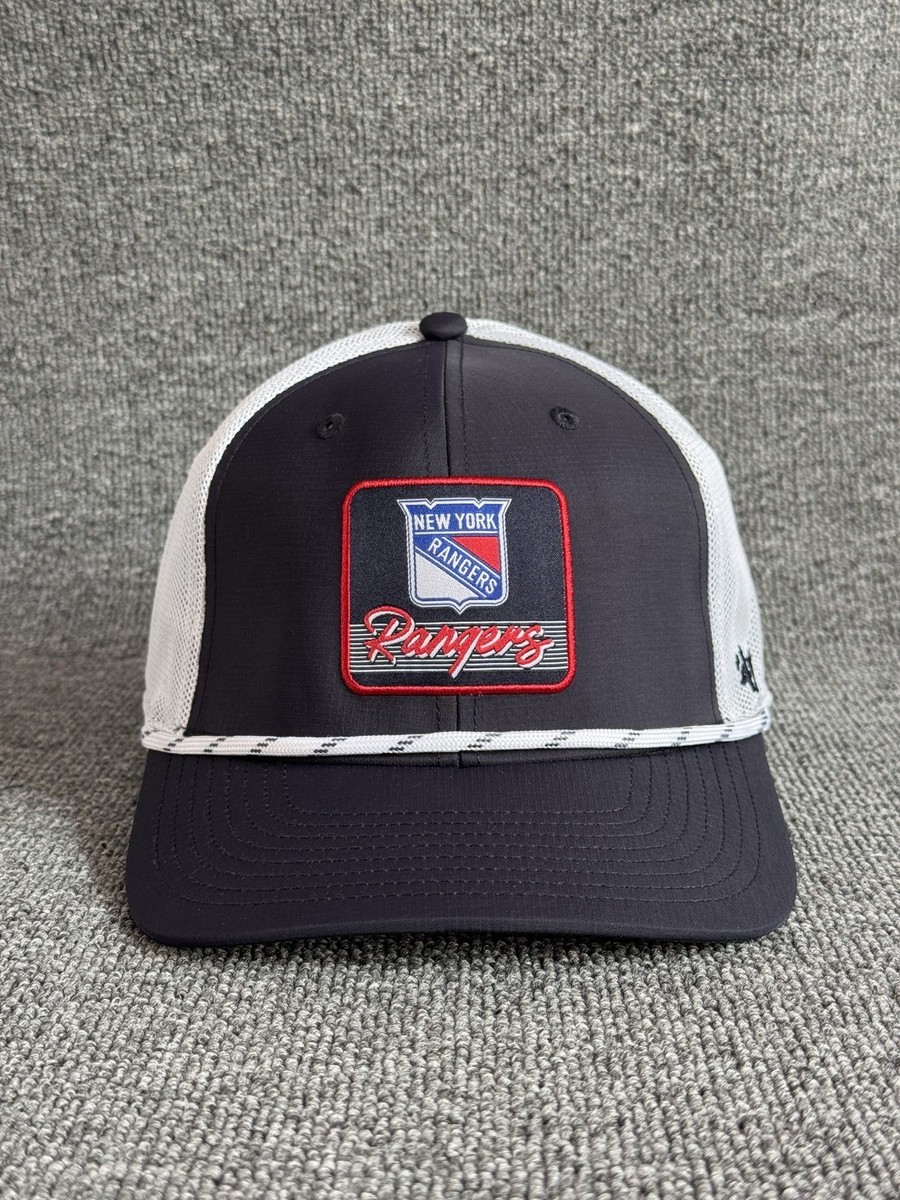 '47 Brand New York Rangers Trucker Snapback Navy White Curved Brim NHL Hat