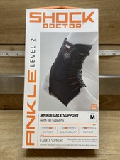 Shock Doctor Level 2 Ankle Lace Support w/ Gel Supports Medium MISSING STRING