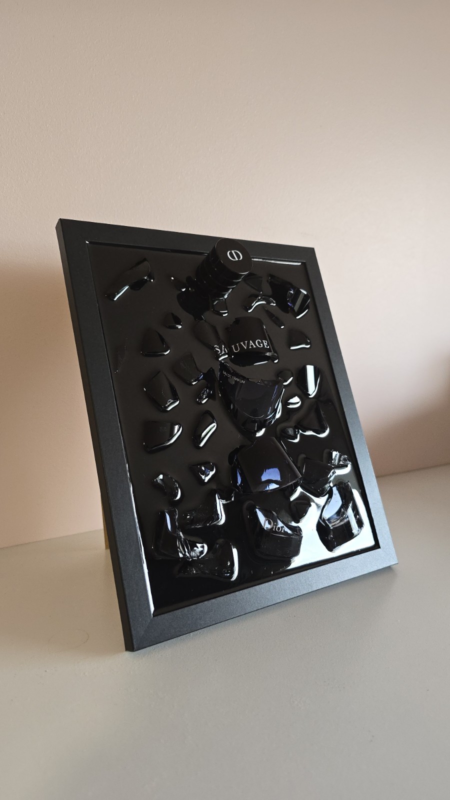 Dior Sauvage Tableau Epoxy luxueux avec finitions feuille d'or 60x90cm