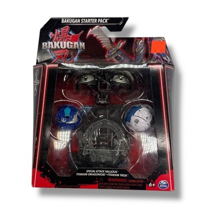 BAKUGAN Starter Pack Special Attack Nillious Titanium Dragonoid & Trox NEW