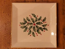Lenox Holiday 6" Square Shallow Dish Tidbit Plate New