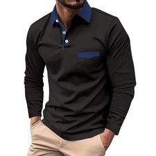 Spring Autumn Men Long Sleeve Casual Long Sleeve Polo Shirt Men Clothes Slim Fit