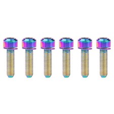 Wanyifa 6Pcs Titanium Ti M5x18mm Rounded Socket Head with Washers Bolt Rainbow
