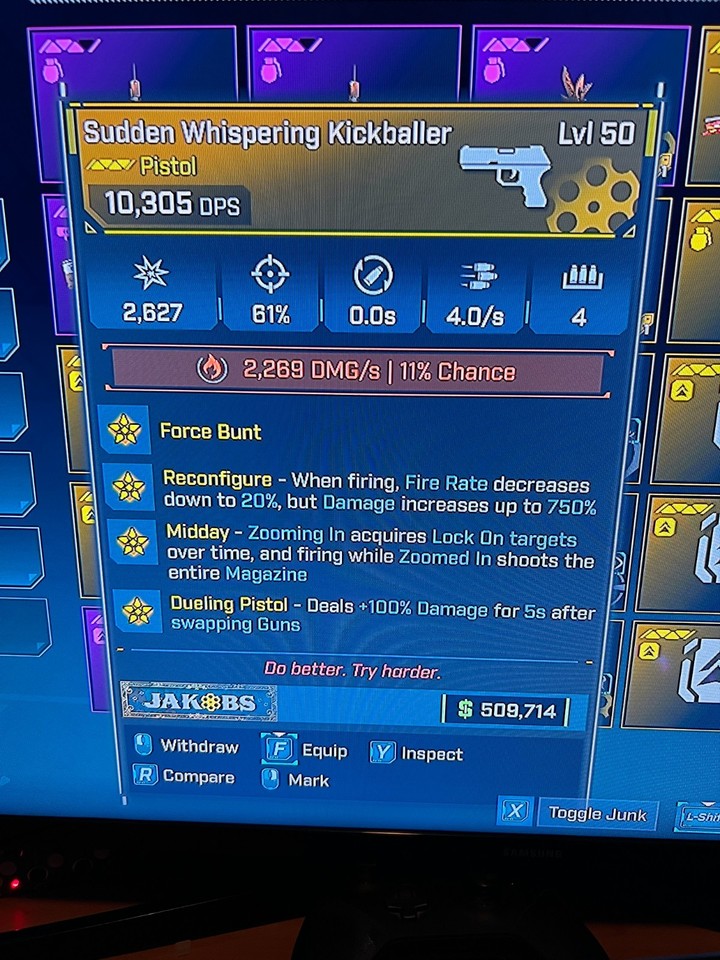 Borderlands 4 GOD ROLL BOORY TASER JAKOBS GYROJET BL4 SMG - Foto 10