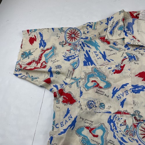Beachni Flair Hawaiian Shirt Women Size 18 Pearl Snap Short Sleeves Vintage - Picture 11 of 13
