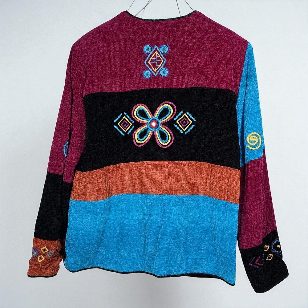 VTG Allure Embroidered Patchwork Jacket Woman Med… - image 2
