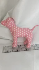 Victorias Secret PINK WHITE Polka Dot Dog Tag 06/2004 Free standing Plush