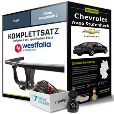 Für CHEVROLET Aveo Stufenheck T300 Anhängerkupplung starr +eSatz 7pol 11- AHK