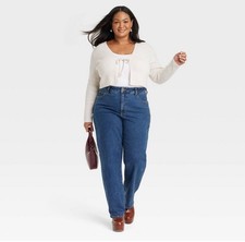 Ava  Viv Womens High Rise Straight Leg Full Jeans Midweight Sz 17R