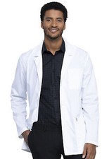 Cherokee Workwear Revolution 32" Men's Lab Coat WHT Antimicrobial Fld Sz Medium