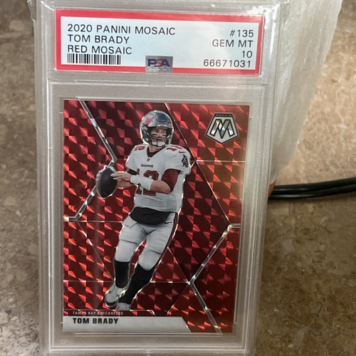 2020 PANINI MOSAIC RED MOSAIC #135 TOM BRADY PSA 10 A Real Beauty