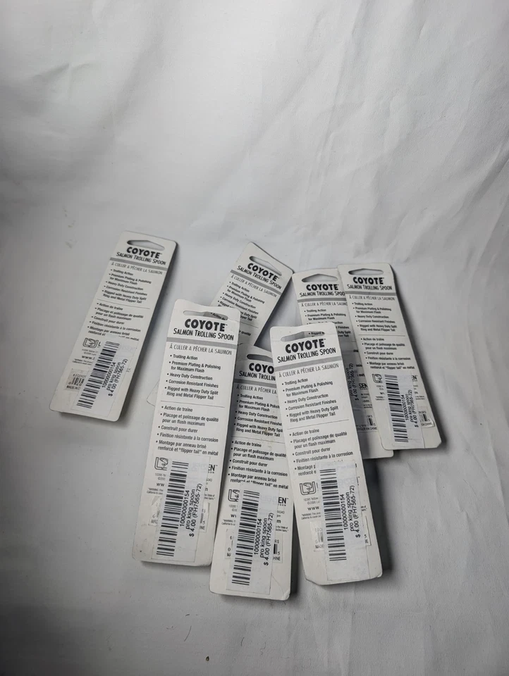 Lot of 7 Luhr-Jensen Coyote 6.0 Salmon Trolling Spoons NEON GREEN/NKL 4.5" - Image 3 of 4