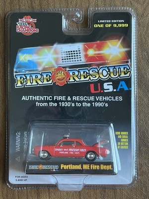 Racing Champions Fire & Rescue USA #6 Portland, ME. Fire Dept.  60 Chevy Corvalr