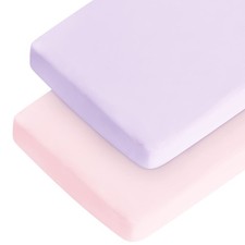 Crib Sheets Girl, 2 Pack Baby Sheets for Standard Crib Mattress Toddler Bed...