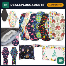 7-in-1 Reusable Bamboo Cloth Menstrual Pads Set, Large Washable Sanitary Pads wi