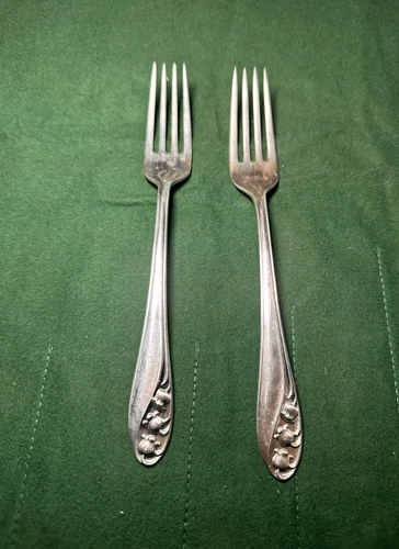 Vintage Lily of the Valley by Gorham Sterling Silver Forks - 2 pc - 3.1 oz