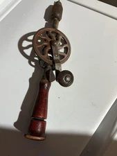 Antique Millers Falls Hand Crank Manual Drill Wood Handle