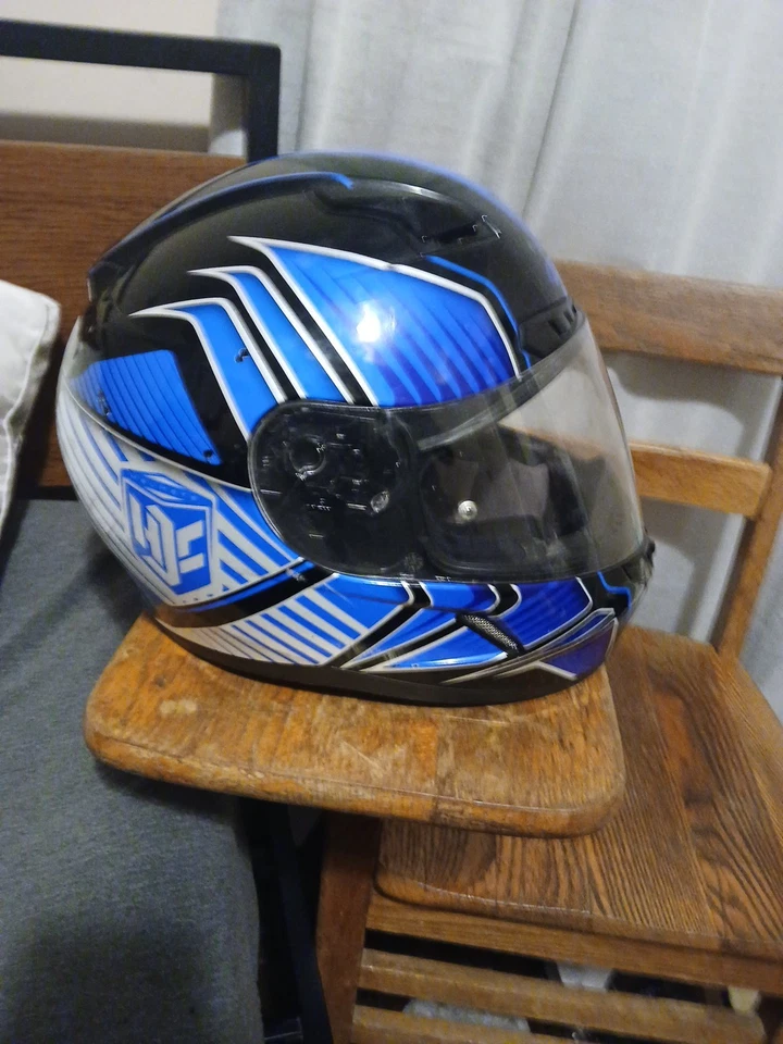 HJC CL-17 full-face motorcycle helmet with a blue and black size M/L - Image 4 of 4