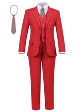 Boys' Formal Slim Fit Suit Set 5 Piece Boys Suit Dress Clothes Ring Bearer