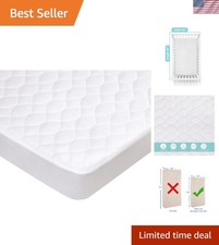 Waterproof Fitted Mini Crib Mattress Protector 38" x 24" - Quilted, Noiseless...