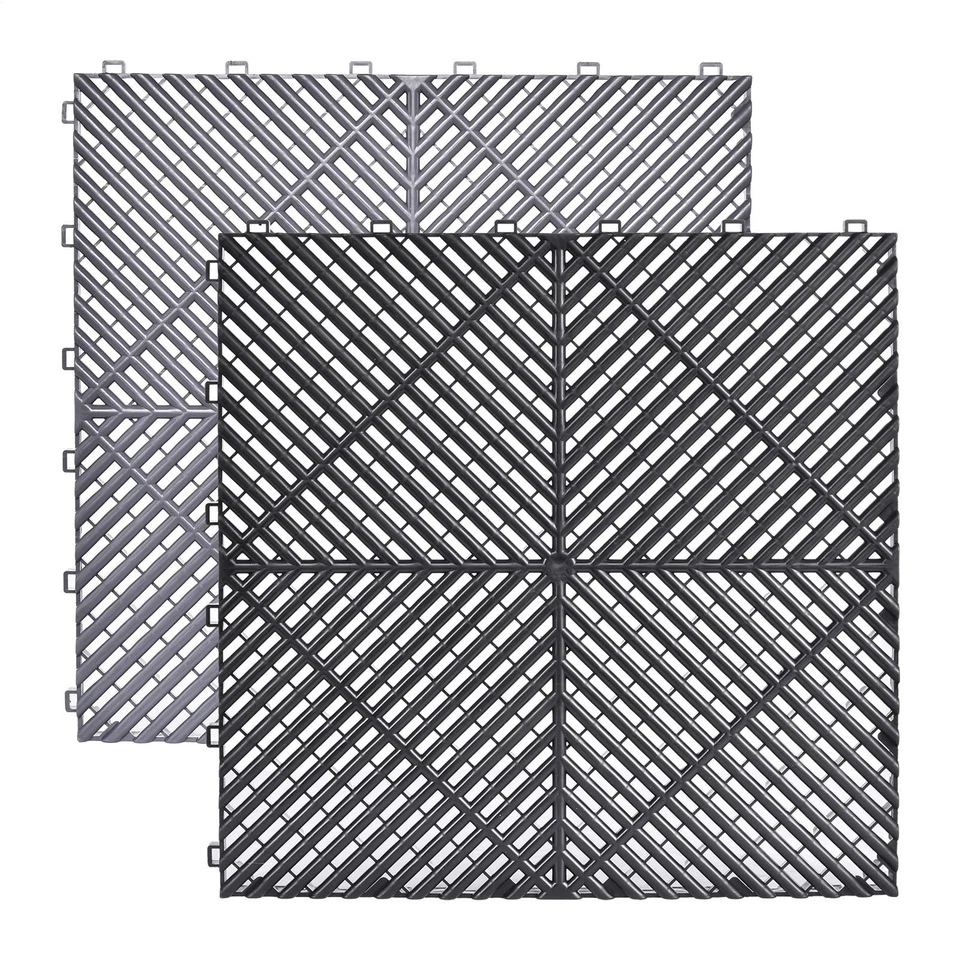 IGANG 40 PCS Interlocking Garage Floor Tiles Water Drainage Non-Slip 15.75x15.75''