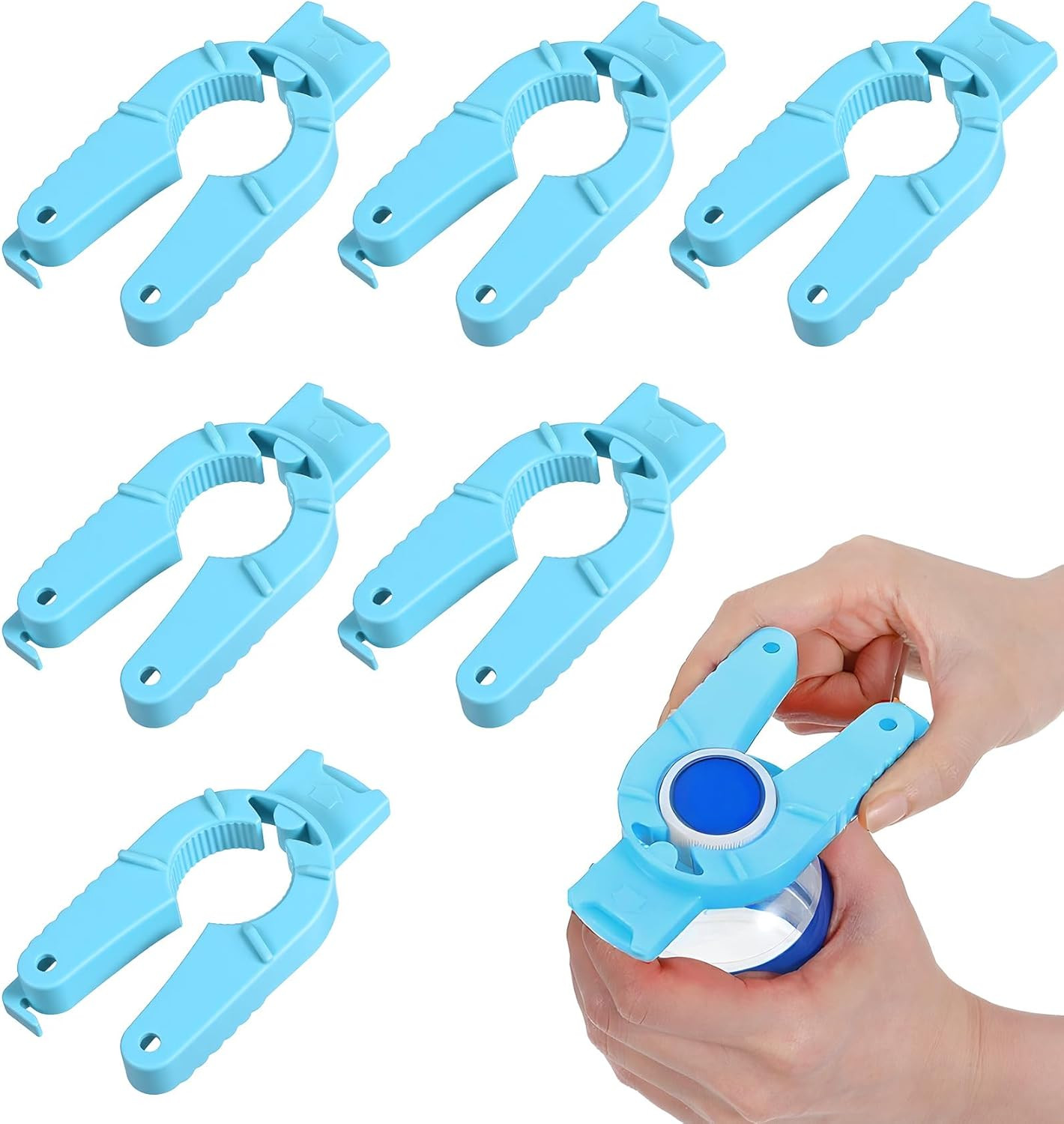 Water Bottle Opener, 6 Pcs Plastic 3-In-1 Multi-Purpose Tool for Soda Can Cap, E
