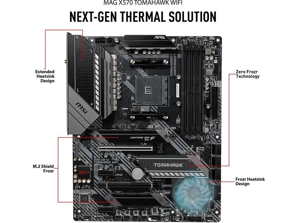 MSI MAG X570 TOMAHAWK WIFI AM4 AMD X570 SATA 6Gb/s ATX AMD