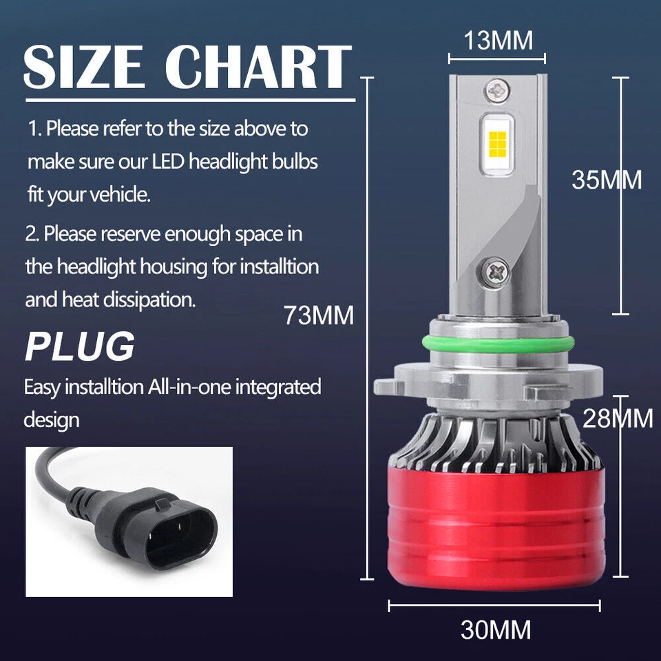 For Toyota Corolla 2005 2006 2007 2008 Combo LED Headlight + Fog Light Bulbs - Imagem 2 de 4