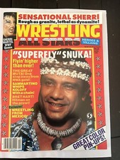 JIMMY SNUKA Wrestling All Stars Magazine April 1990 SHERRI MARTEL/BRET HART