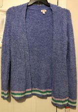 Cat Jack Girl's Multi-Stripe Easygoing Blue Open Cardigan Sz XL 14/16