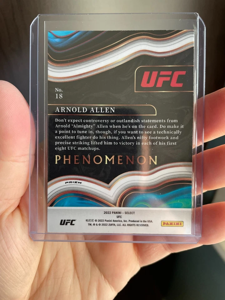 Arnold Allen Phenomenon Insert #18 Silver Prizm - 2022 Panini Select UFC - Image 2 of 2