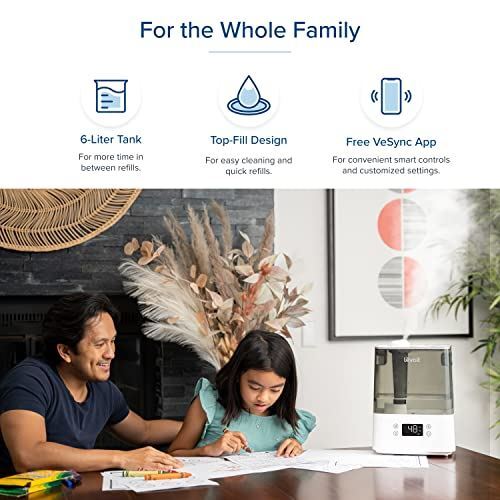 LEVOIT Humidifiers for Bedroom Large Room Home, Smart Wifi Alexa Control, 6L Top - Picture 7 of 11