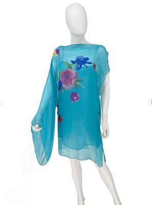 Dolce & Gabbana Vintage Aqua Transparent Silk 2-Piece Dress w/ Floral Appliqu | eBay Dolce & Gabbana Vintage Aqua Transparent Silk 2-Piece Dress w/ Floral Appliqu | eBay