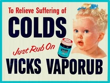 Vicks Vaporub 9" x 12" Metal Sign